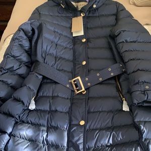 Burberry navy long puffer jacket
